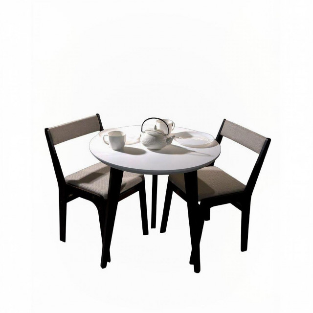 Стол обеденный, 75 см, венге/белый