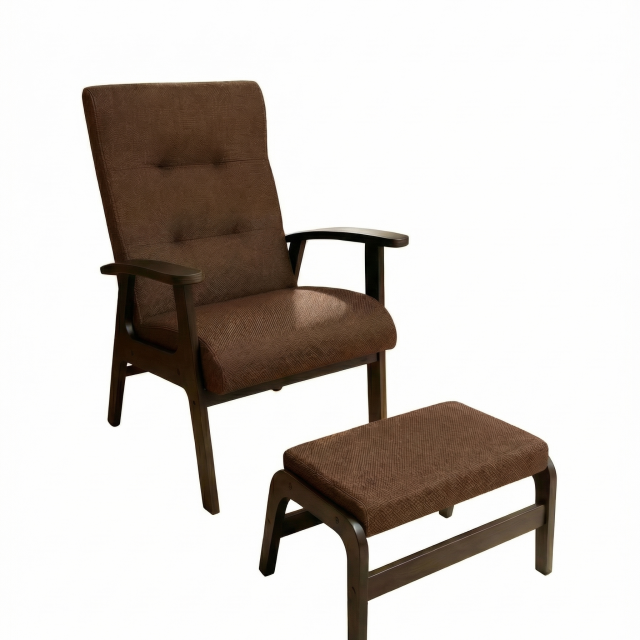 Комплект кресло + пуф, венге/коричневый