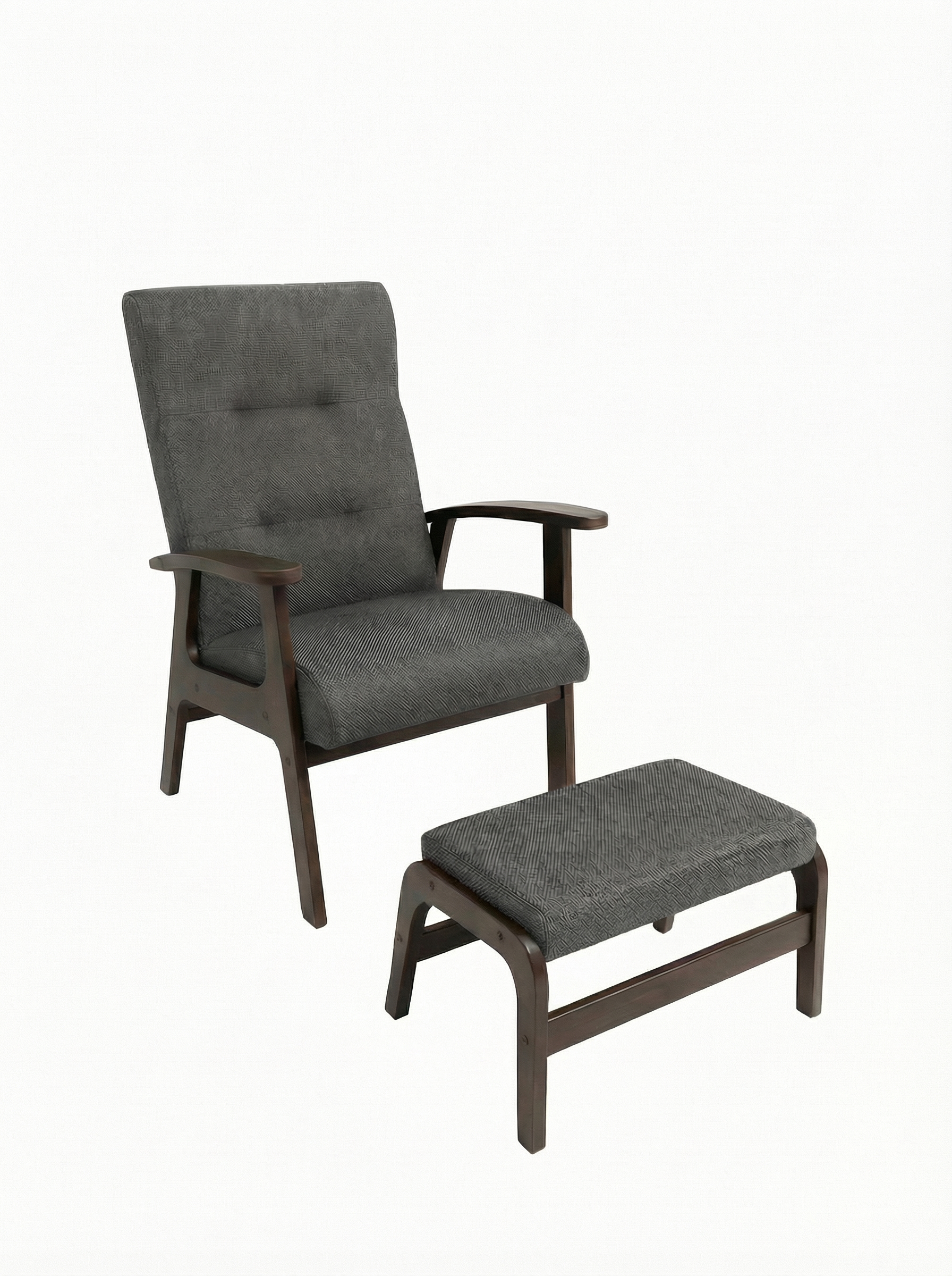 Комплект кресло + пуф, венге/серый